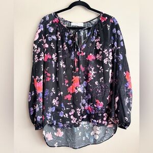 Amanda Uprichard 100% Silk Blouse Women’s Size L Large Gorgeous Floral Print